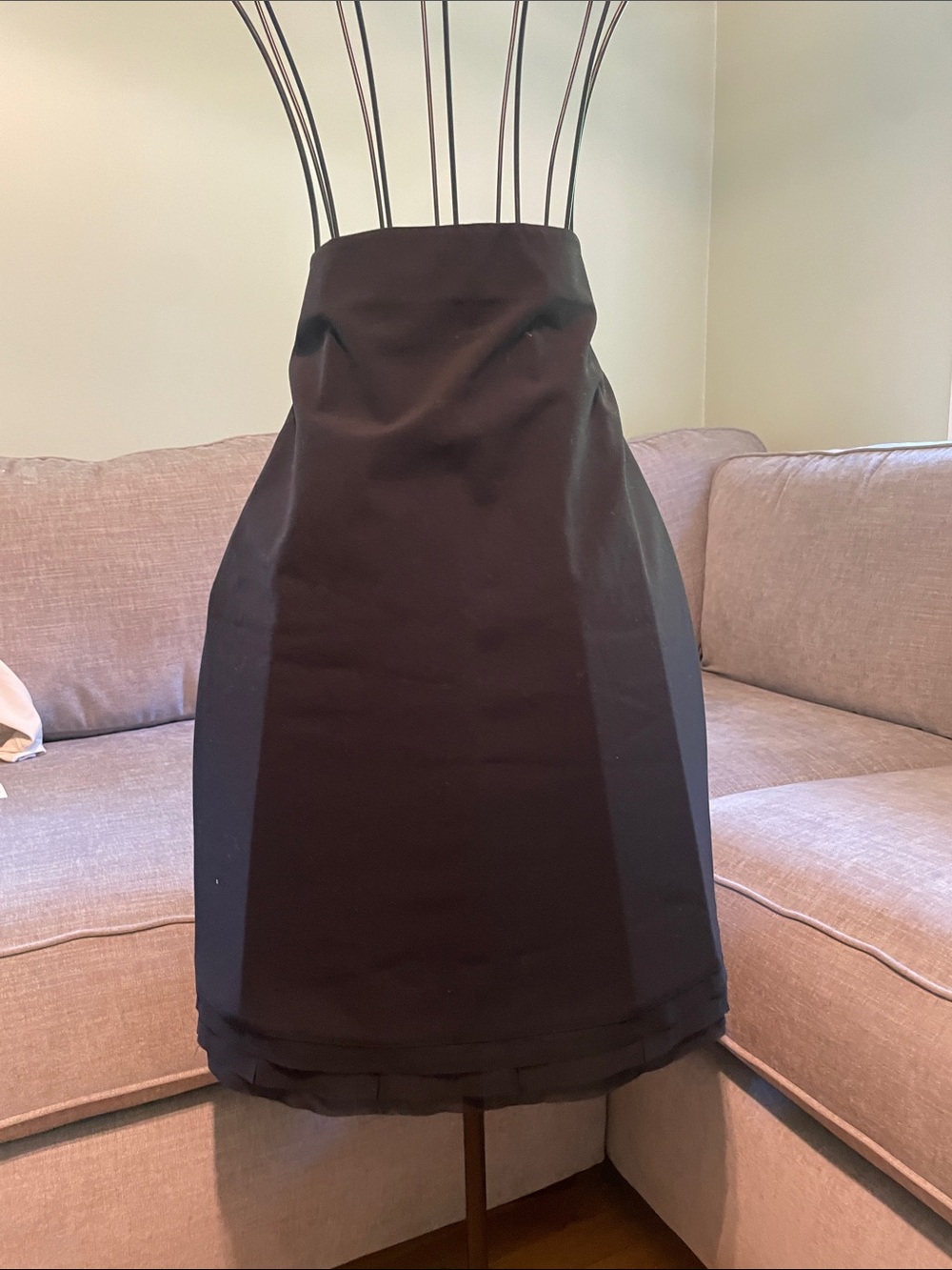 The Limited Black A-Line Skirt with Subtle Paneling
